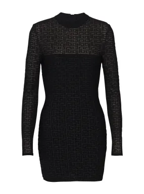 BALMAIN  Robe en maille monogramme pb labyrinthe - Noir