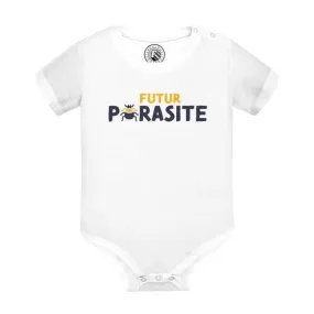 Body Bébé Manche Courte Blanc Futur Parasite Humour