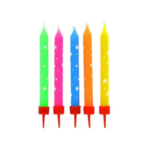 Bougie pas cher : bougie étoiles multicolores Patisdecor 