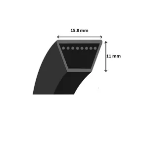Courroie lisse trapézoïdale SHAK aramide série 5L940. L: 2387,60mm.