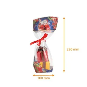 Sacs PP fond carton 100x220mm 'la hotte du père noël' par 100